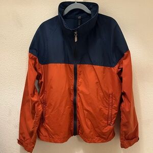 The North Face Nat'l Ski Patrol windbreaker Men's size Large Orange/Navy UNISEX